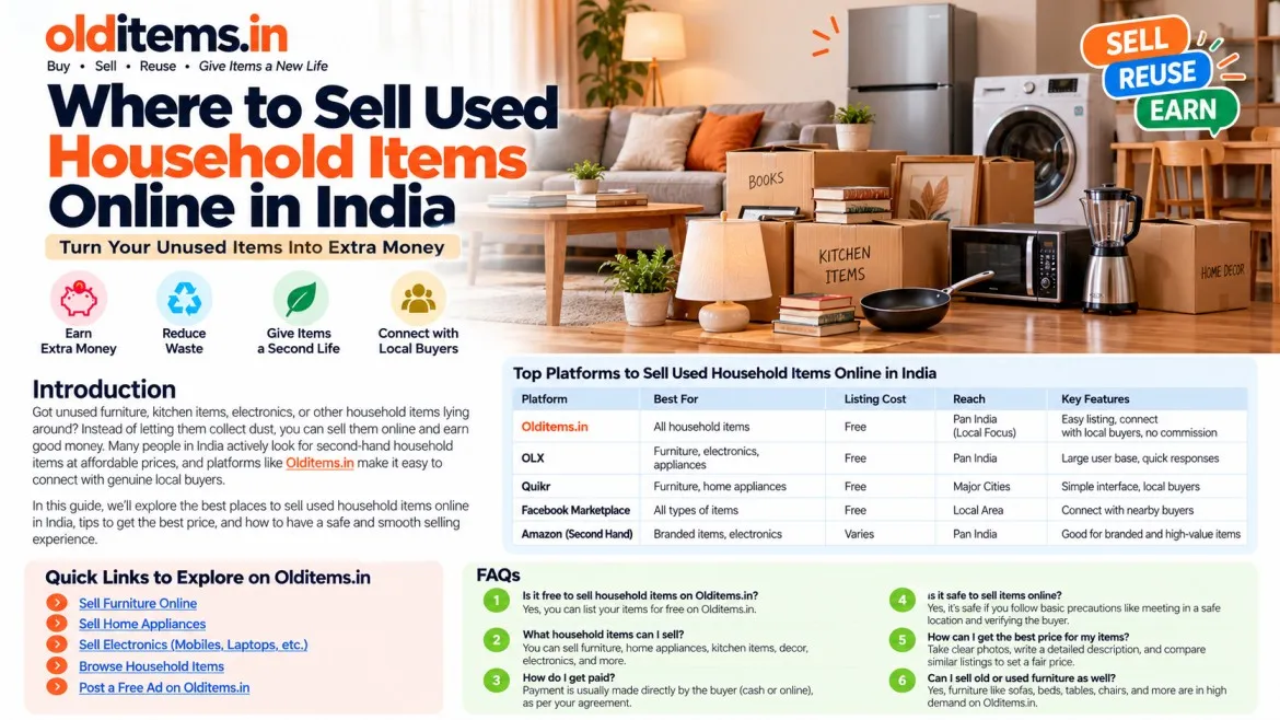 Where to Sell Used Household Items Online in India
