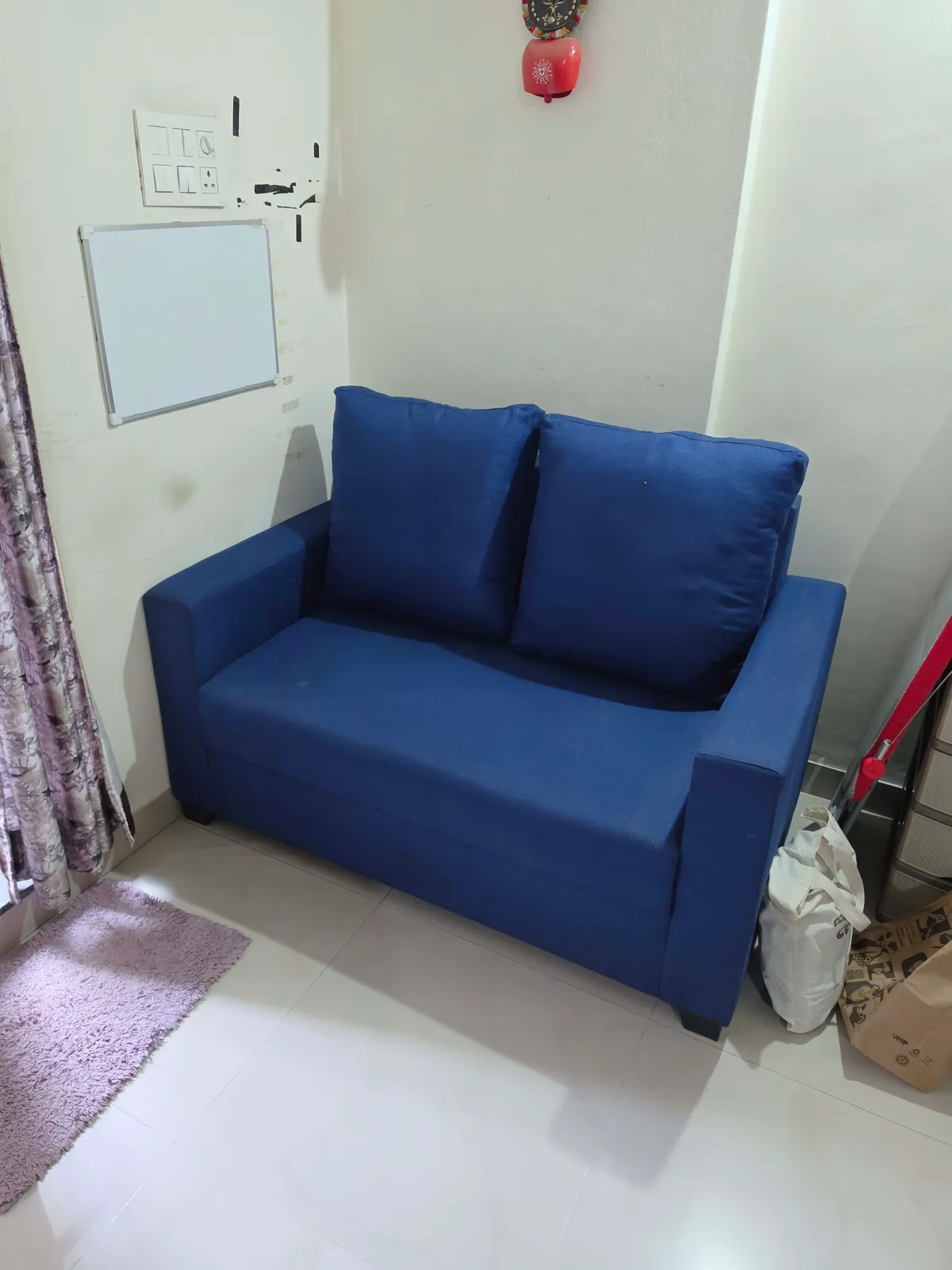 Queen size bed 2 seater sofa shoe rack side table - Thumbnail 9