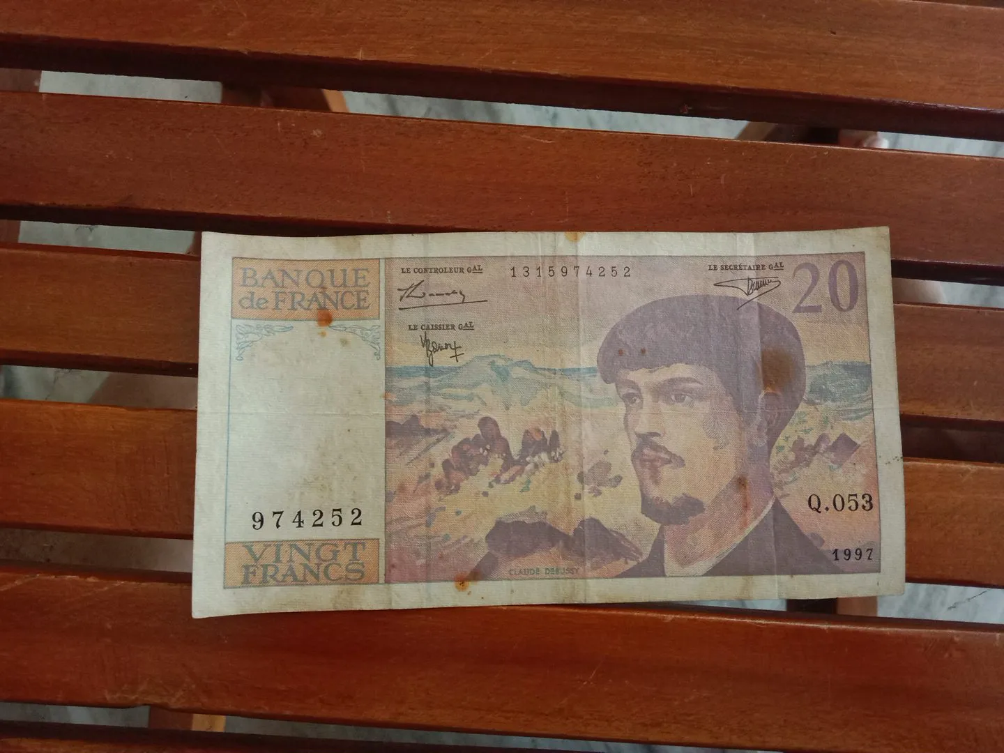 1997-le 20 French Francs currency note - Thumbnail 2