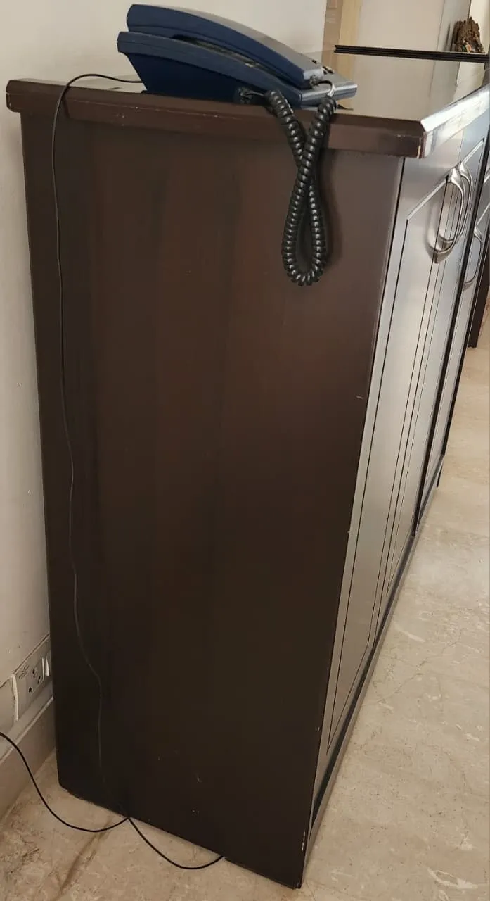 Multi utility storage cabinet with glass top and drawer (3 years used only) - Thumbnail 3