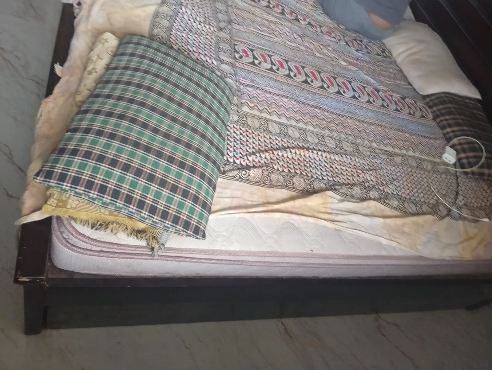 Triple cot bed with boxes and mattress for sale in Hyderabad, Telangana