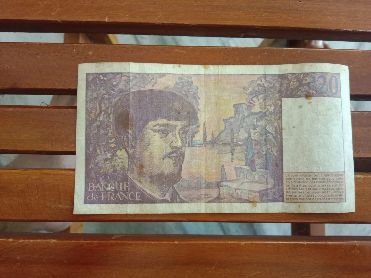 1997-le 20 French Francs currency note - Image 1