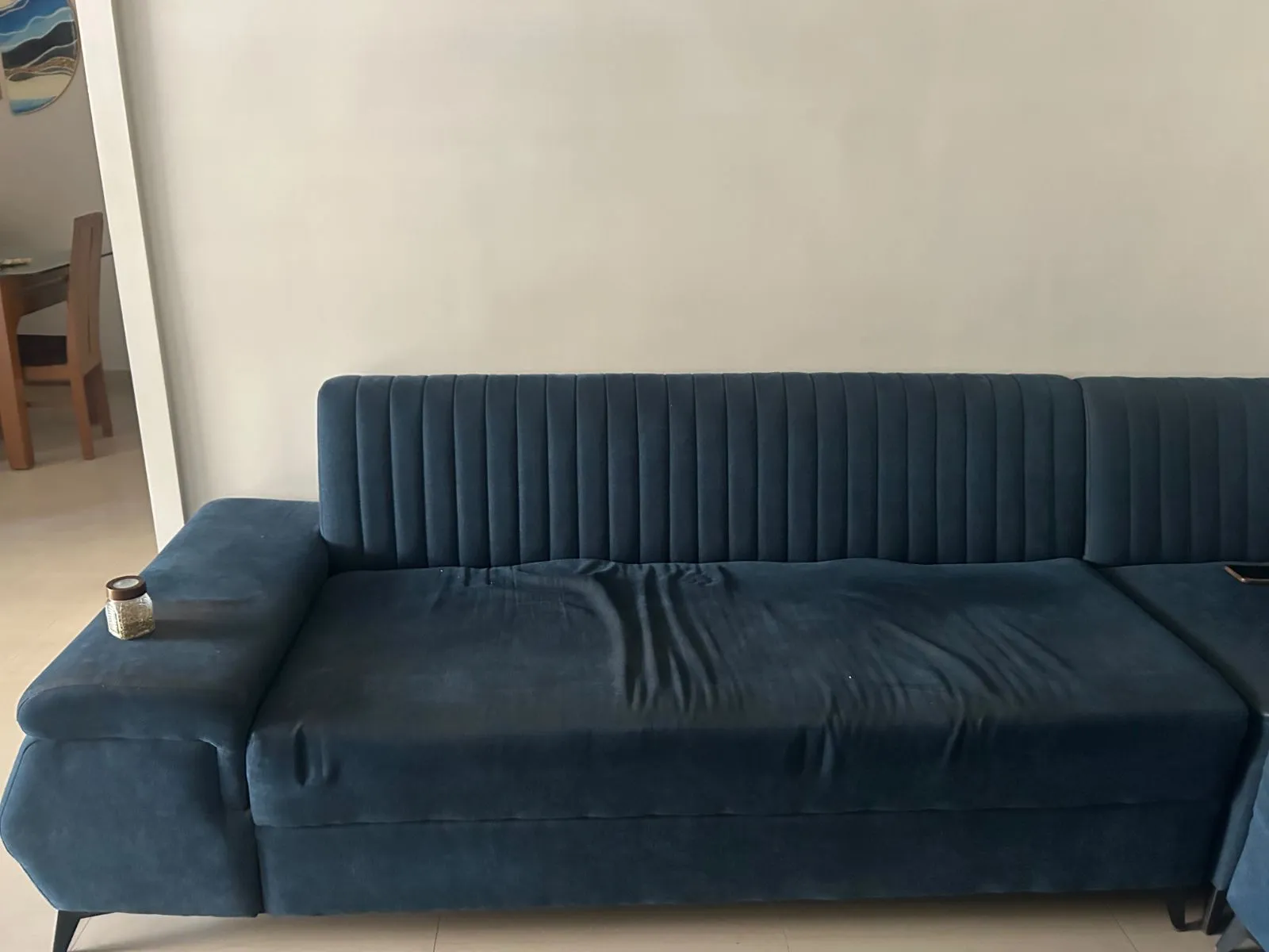 Sofa set turquoise blue 3+1+2... corner seat sofa.. 2 seats extra.. - Thumbnail 2