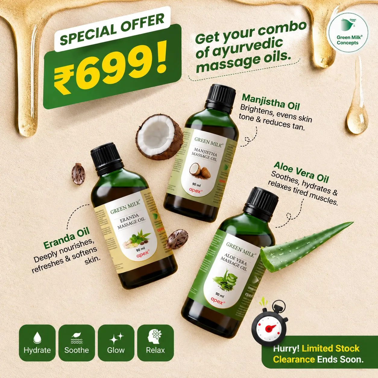 Abhyanga Oil Bundle with Ayurvedic Massage Oil for sale in Chennai, Tamil Nadu