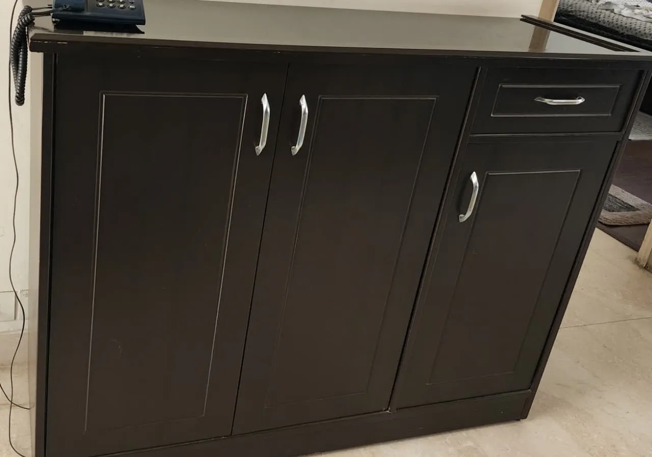 Multi utility storage cabinet with glass top and drawer (3 years used only) - Thumbnail 2