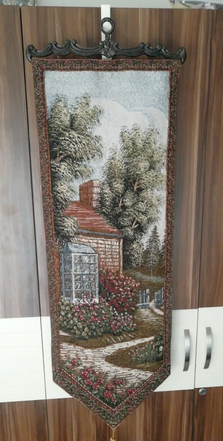 Syrian Tapestry Cloth decorated. - Image 1