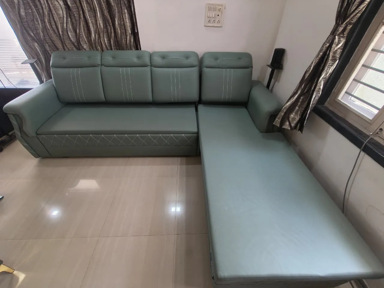 Premium L-Shape Sofa Cum Bed | Spacious 7-Seater | Excellent Condition - Thumbnail 9