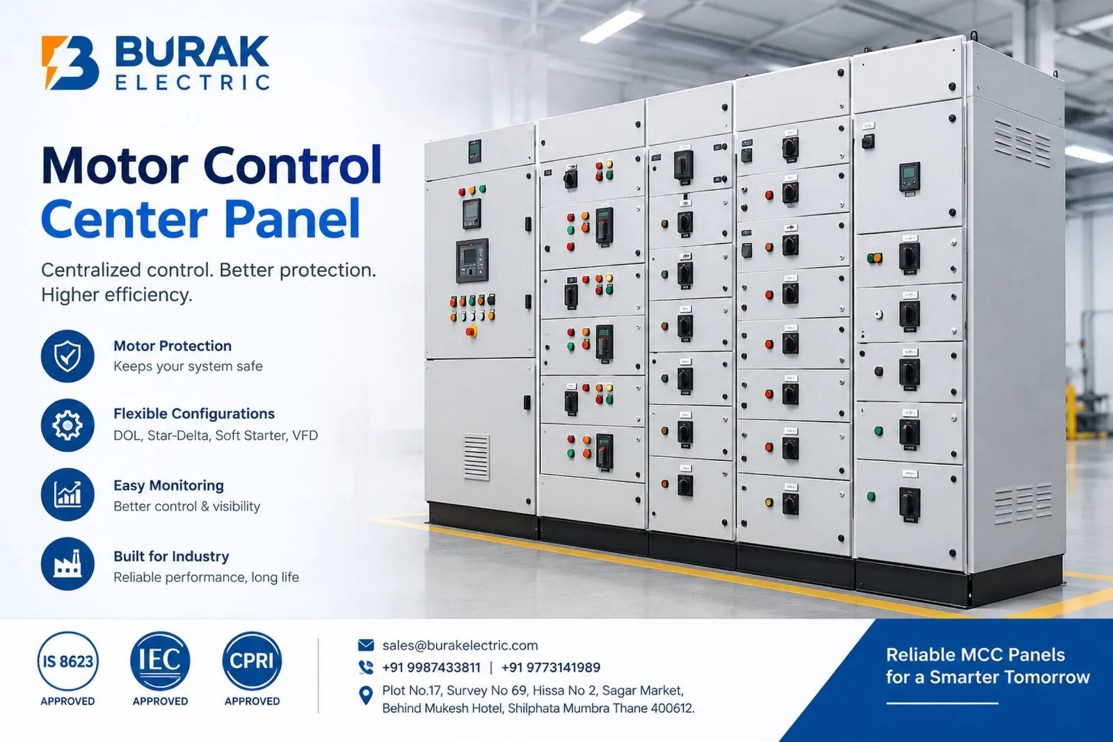 Burak Electric MCC Panels for Industrial Applications for sale in Thane, Maharashtra