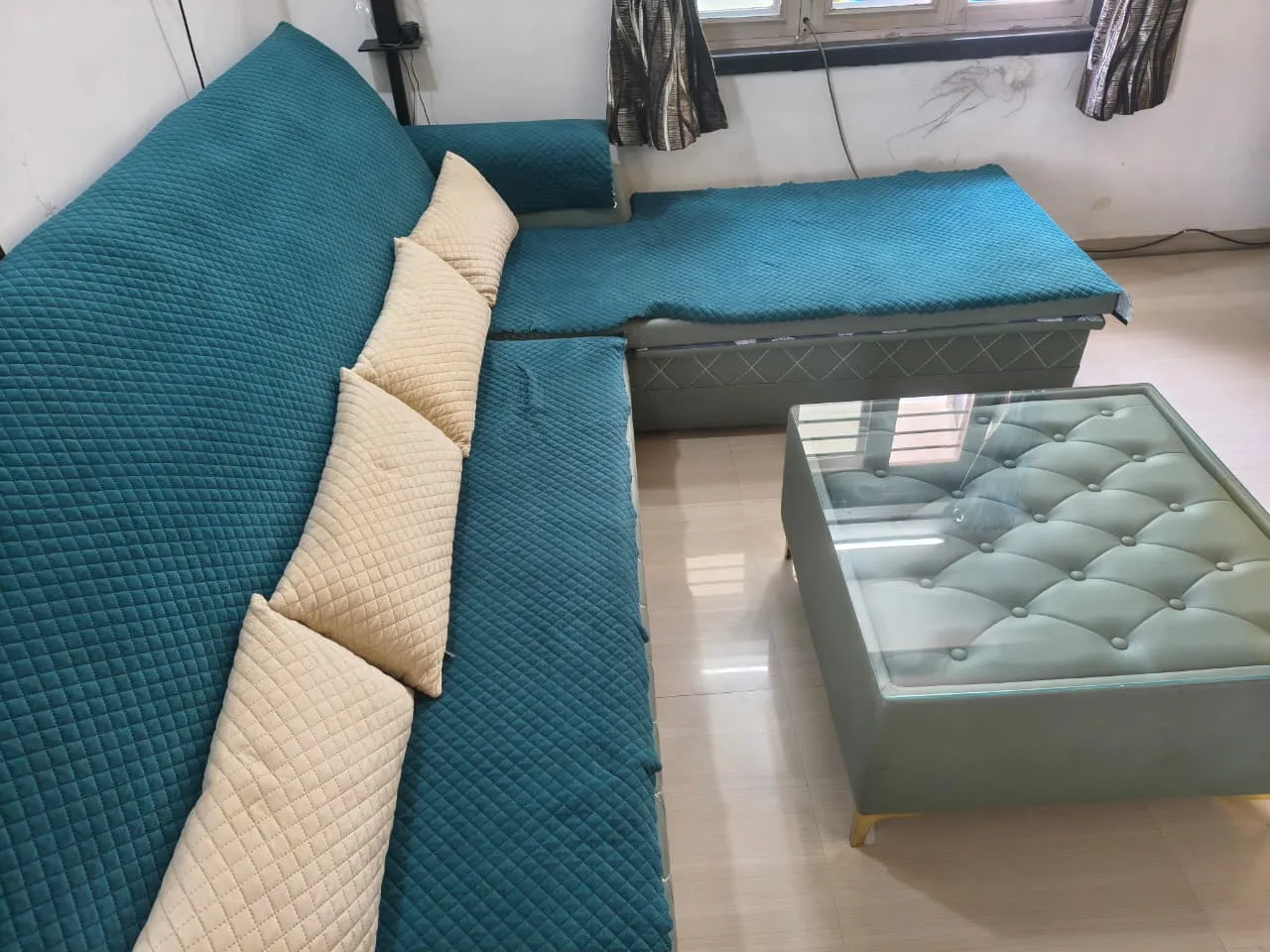 Premium L-Shape Sofa Cum Bed | Spacious 7-Seater | Excellent Condition - Thumbnail 13