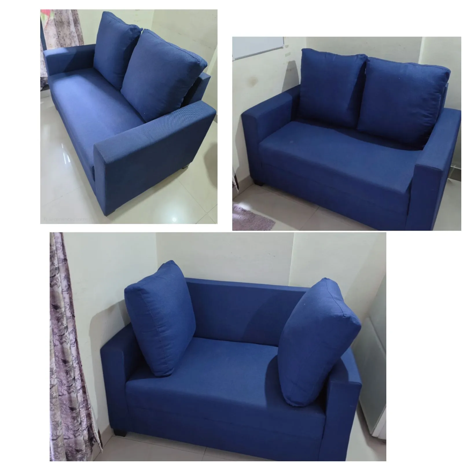Queen size bed 2 seater sofa shoe rack side table - Thumbnail 3