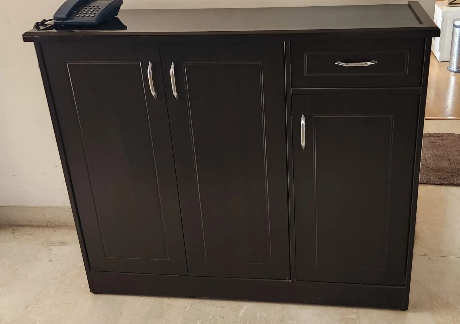 Multi utility storage cabinet with glass top and drawer (3 years used only) for sale in Gurgaon, Haryana