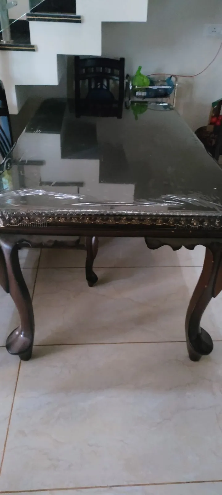 6 seater teak wood dining table - Thumbnail 4