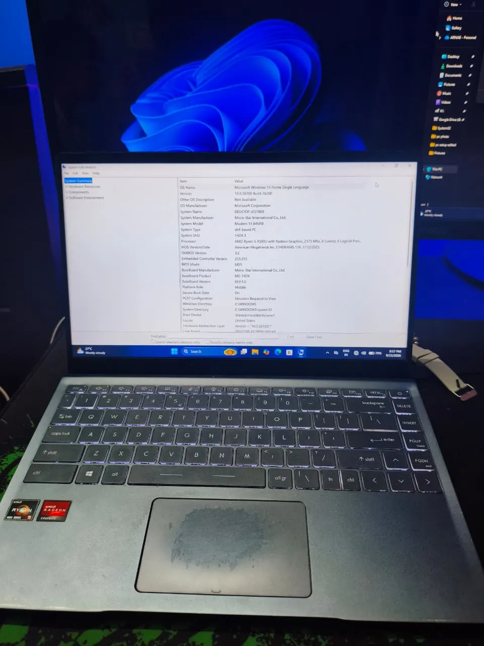 MSI NOTEBOOK RYZEN 5 LAPTOP - Thumbnail 6