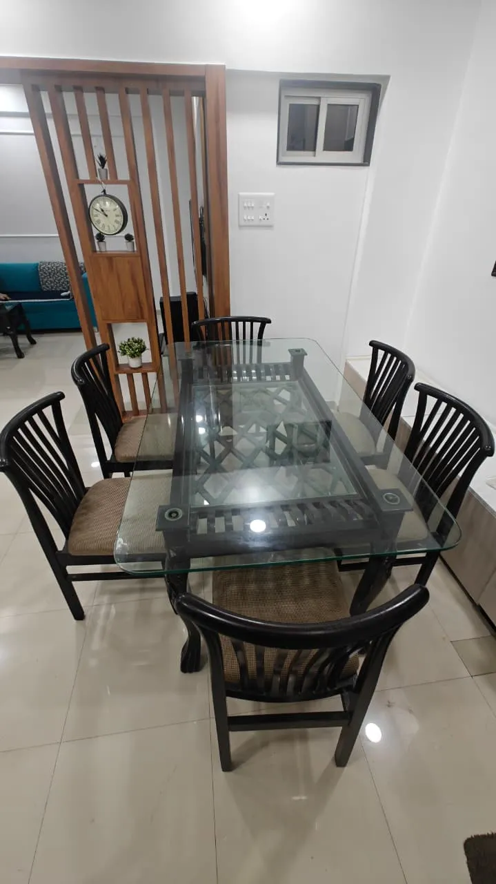 Teakwood 6 seater dining with chairs for sale in PUNE, Maharashtra