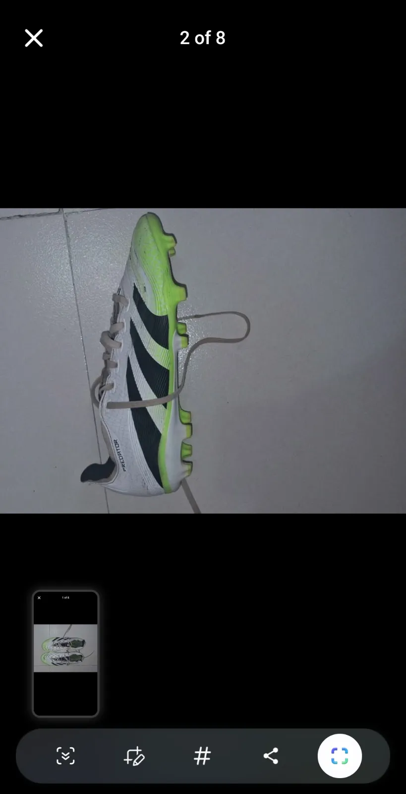 Adidas predator 7UK league fg/mg football studs - Thumbnail 7