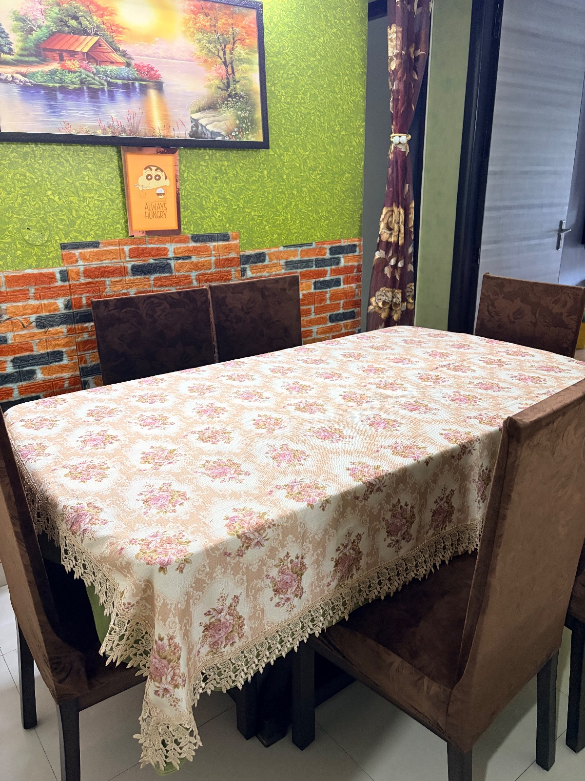 Glass Top Dining Table with 6 Chairs - Thumbnail 4