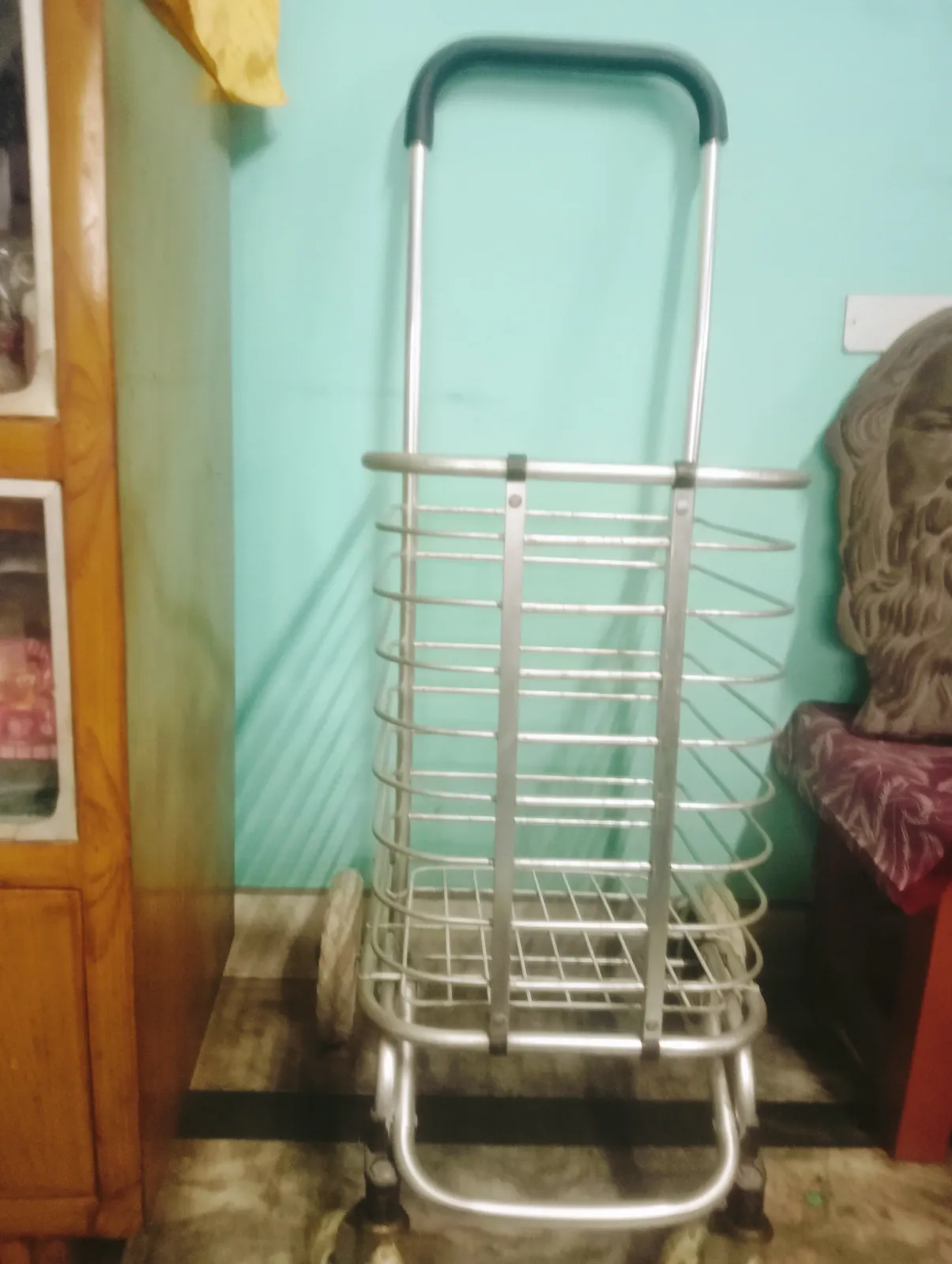 An aluminium and stainless steel unused foldable trolley with wheels - Thumbnail 2