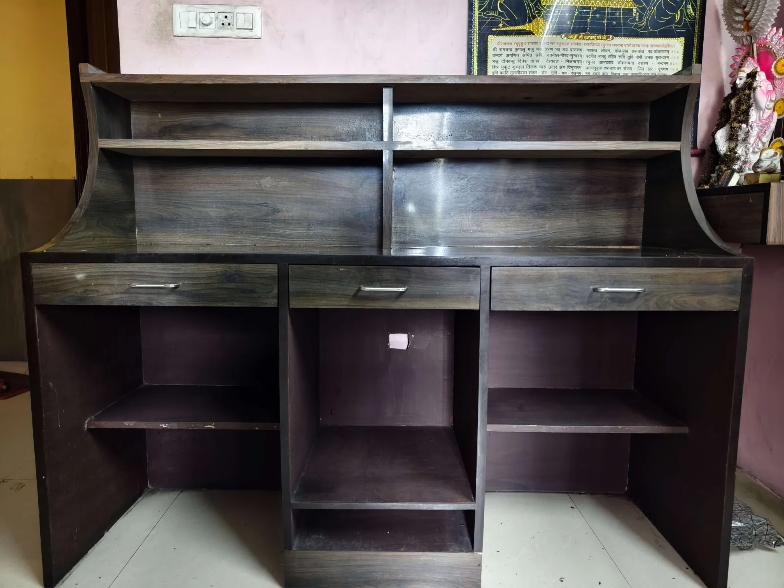 Study-cum-Computer Table 5 ft with Hutch, 3 Drawers & CPU Bay - Thumbnail 6
