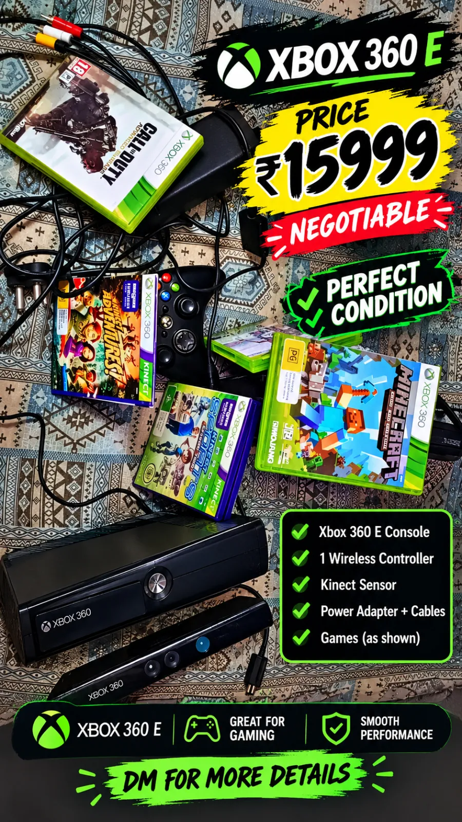 Xbox 360 e with kinict sensor 250gb - Thumbnail 11