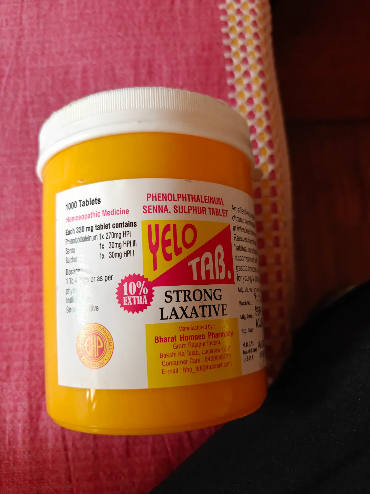 BHP Yelo Tab strong laxative - Thumbnail 2