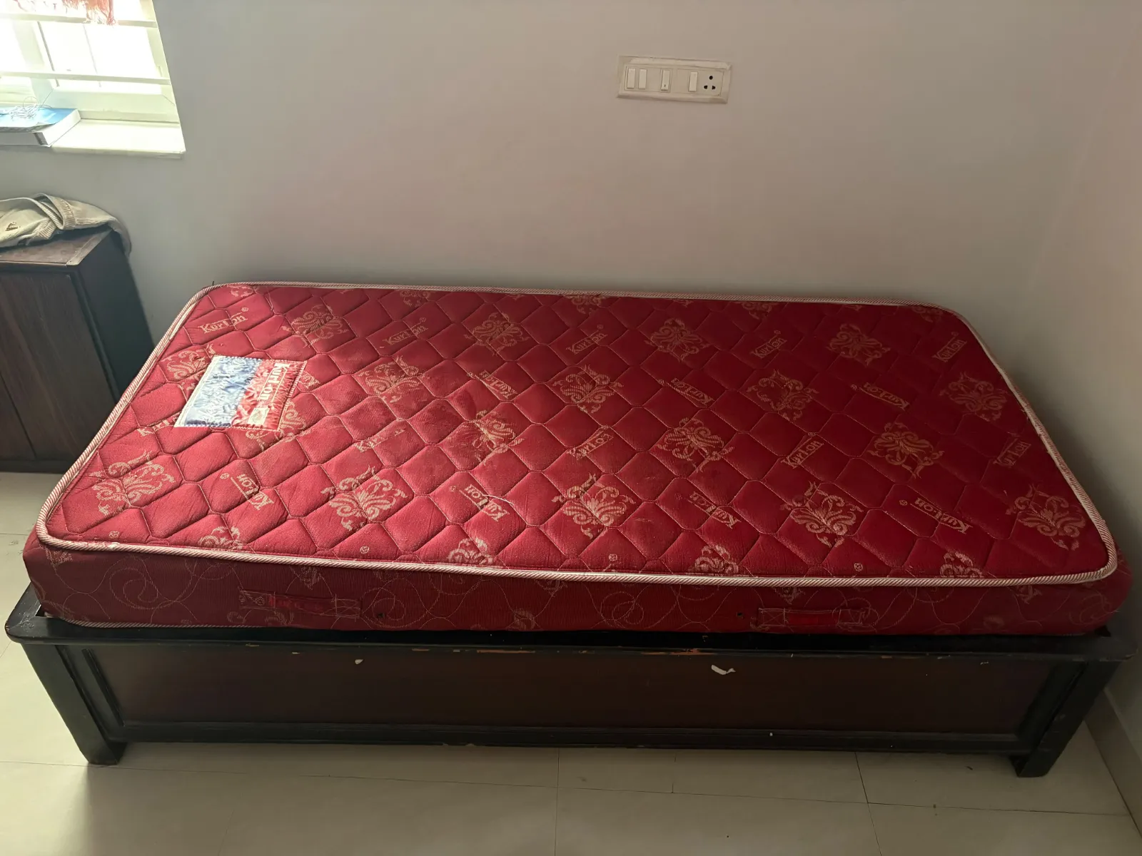 Big single bed with premium kurl on mattress with 2 storage cabins - Thumbnail 4