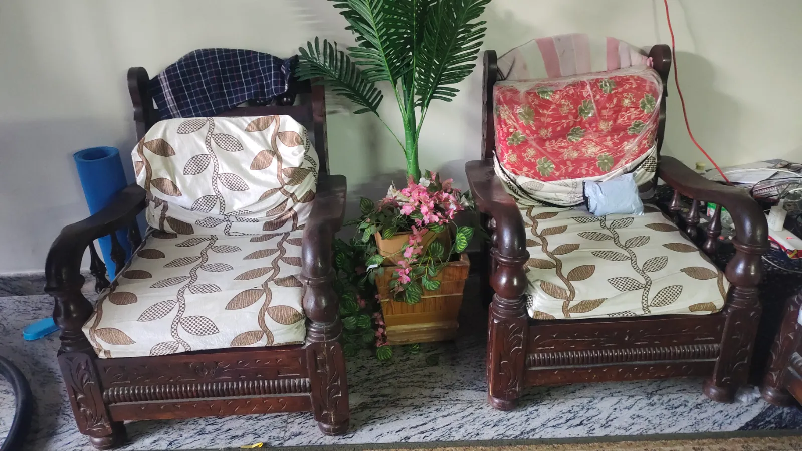 3+2 wooden sofa set, Dressing table, TV computer table, Tea table for sale in Bangalore, Karnataka