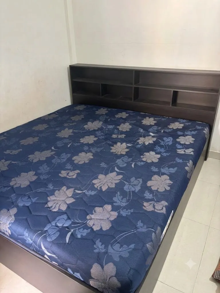 King Size Bed with Bookshelf Headboard + Mattress - Punawale Pune for sale in Pune, Maharashtra