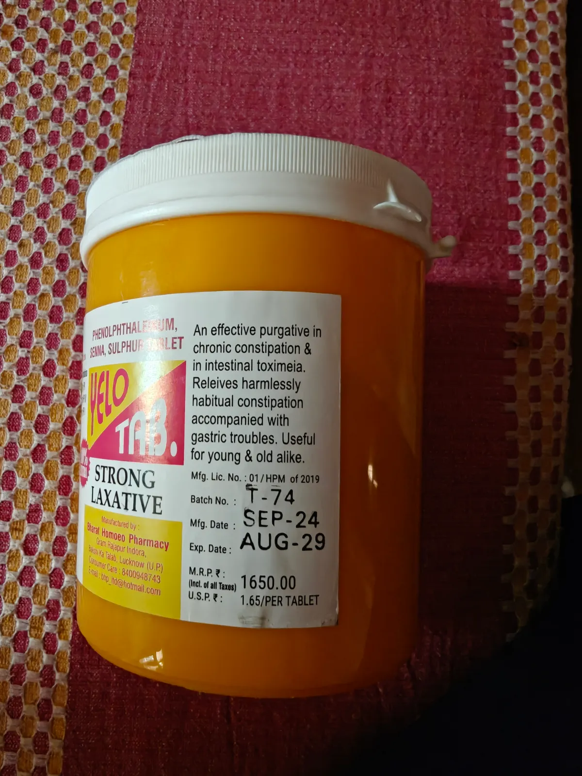 BHP Yelo Tab strong laxative - Image 1