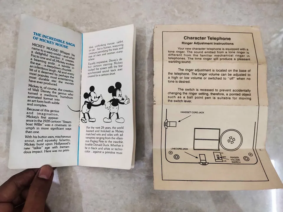 Vintage 1976 Disney Mickey Mouse Telephone ATC( American Telecommunications )Push Button Phone - Thumbnail 7