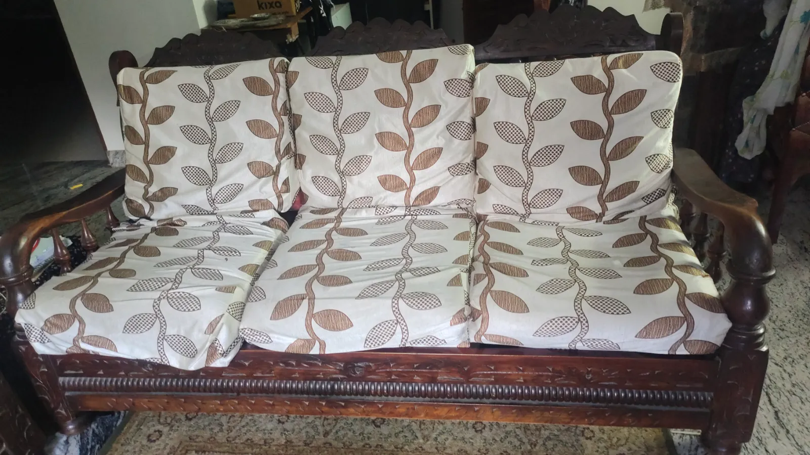 3+2 wooden sofa set, Dressing table, TV computer table, Tea table - Thumbnail 2