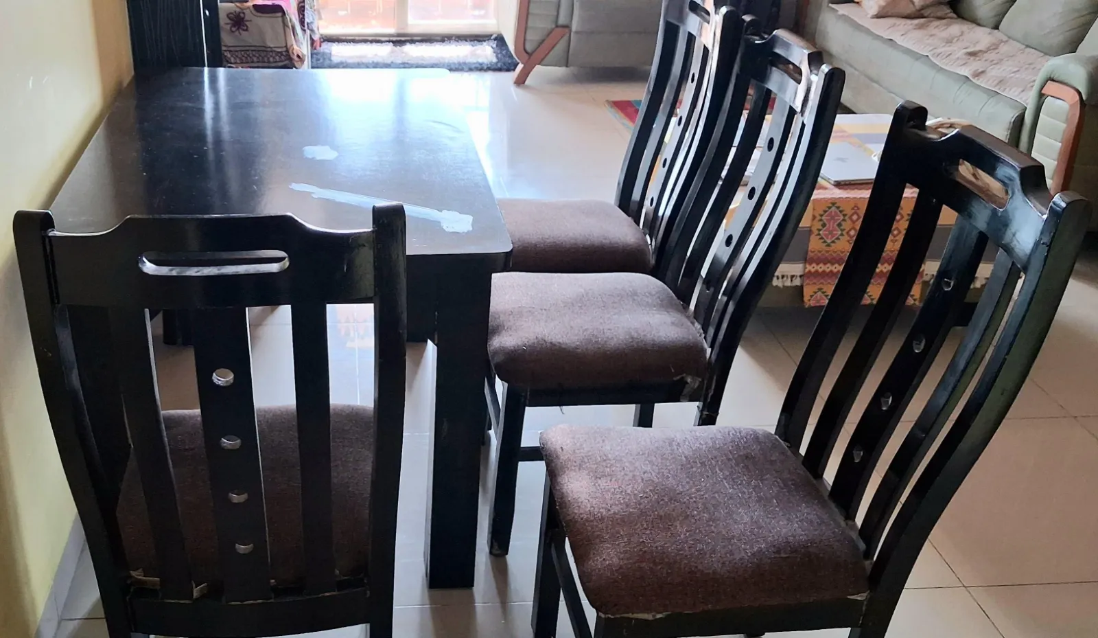 Solid Mysore Teak Wood 4-Seater Dining Set – Very Good Condition for sale in Bangalore, Karnataka