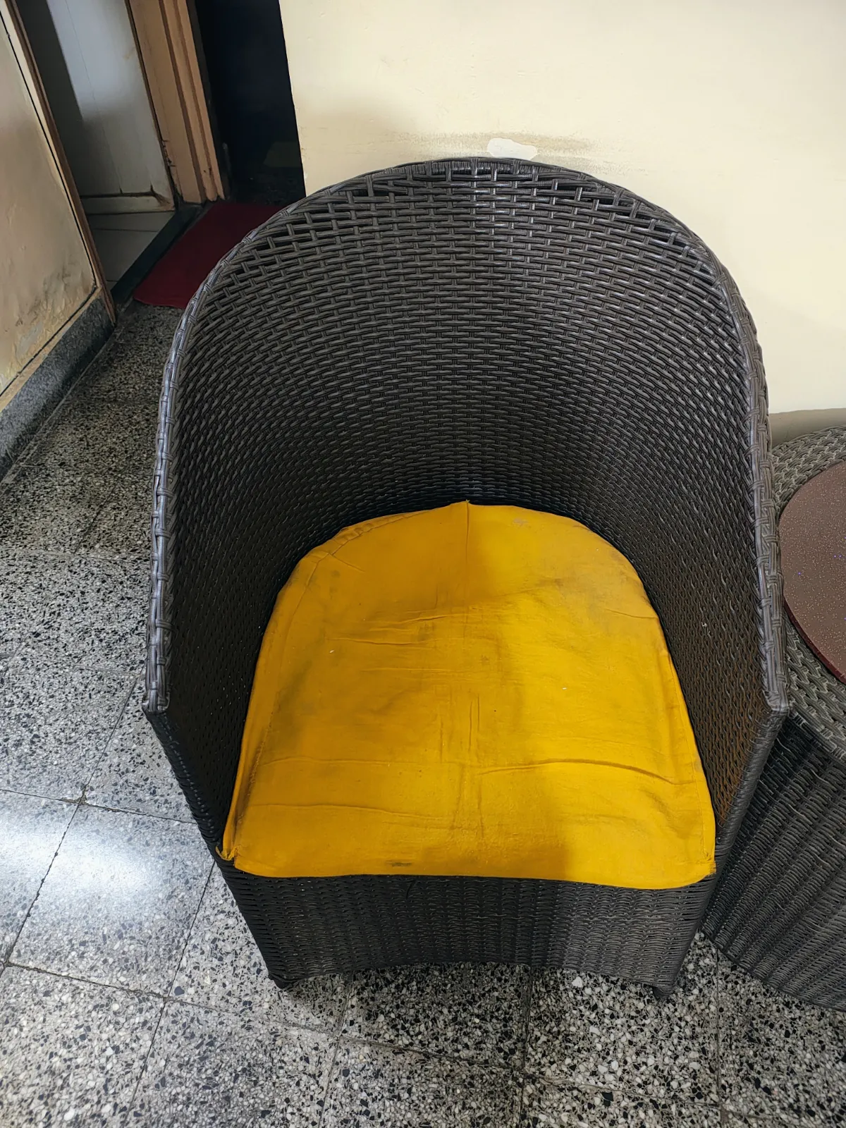 10 year old 2 garden portico chairs with glass round table - Thumbnail 2