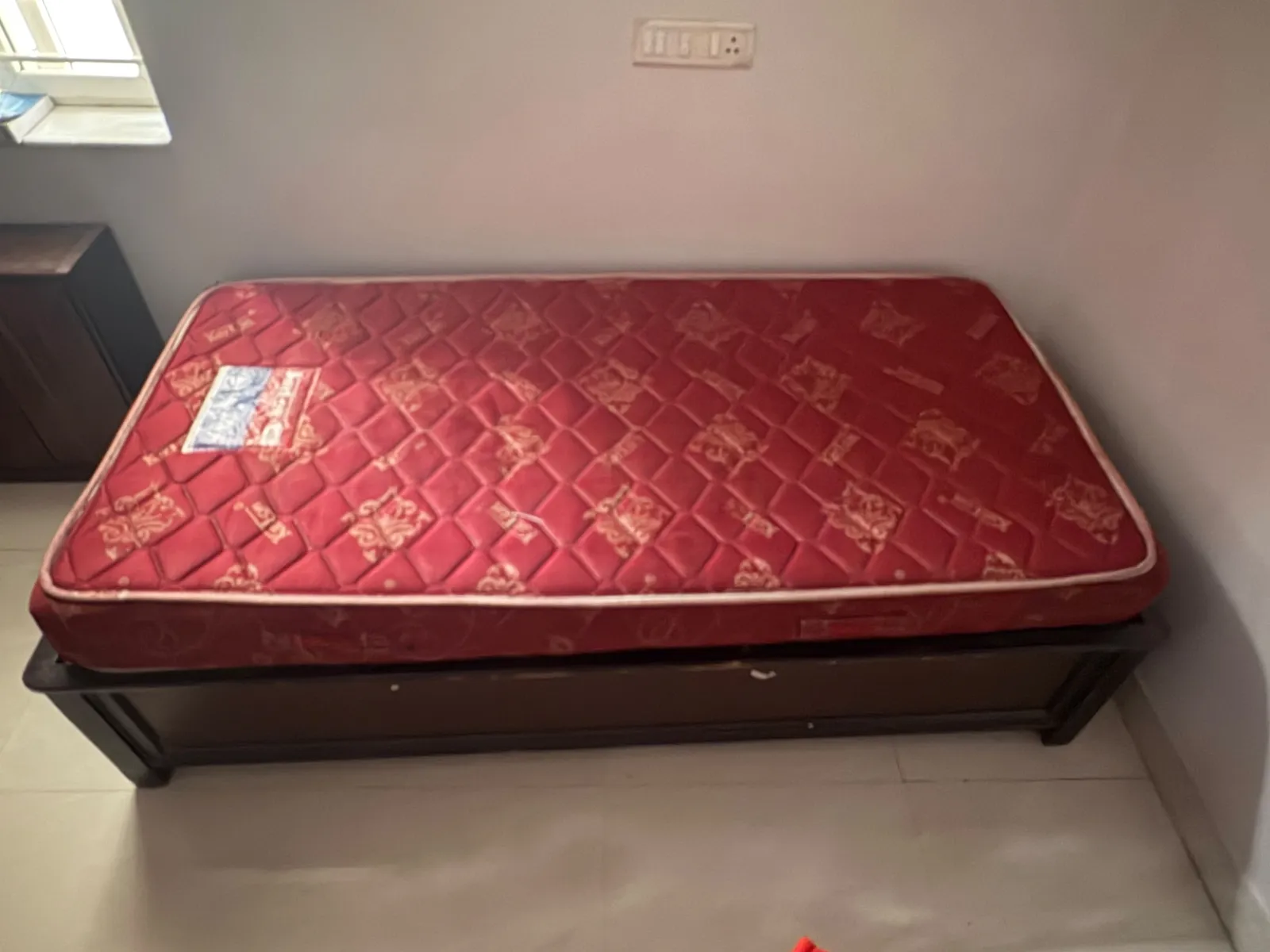 Big single bed with premium kurl on mattress with 2 storage cabins - Thumbnail 2