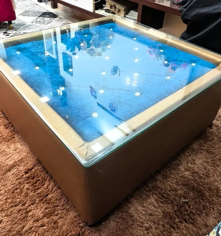 7 Seater sofa set + matching center table glass top. - Thumbnail 5
