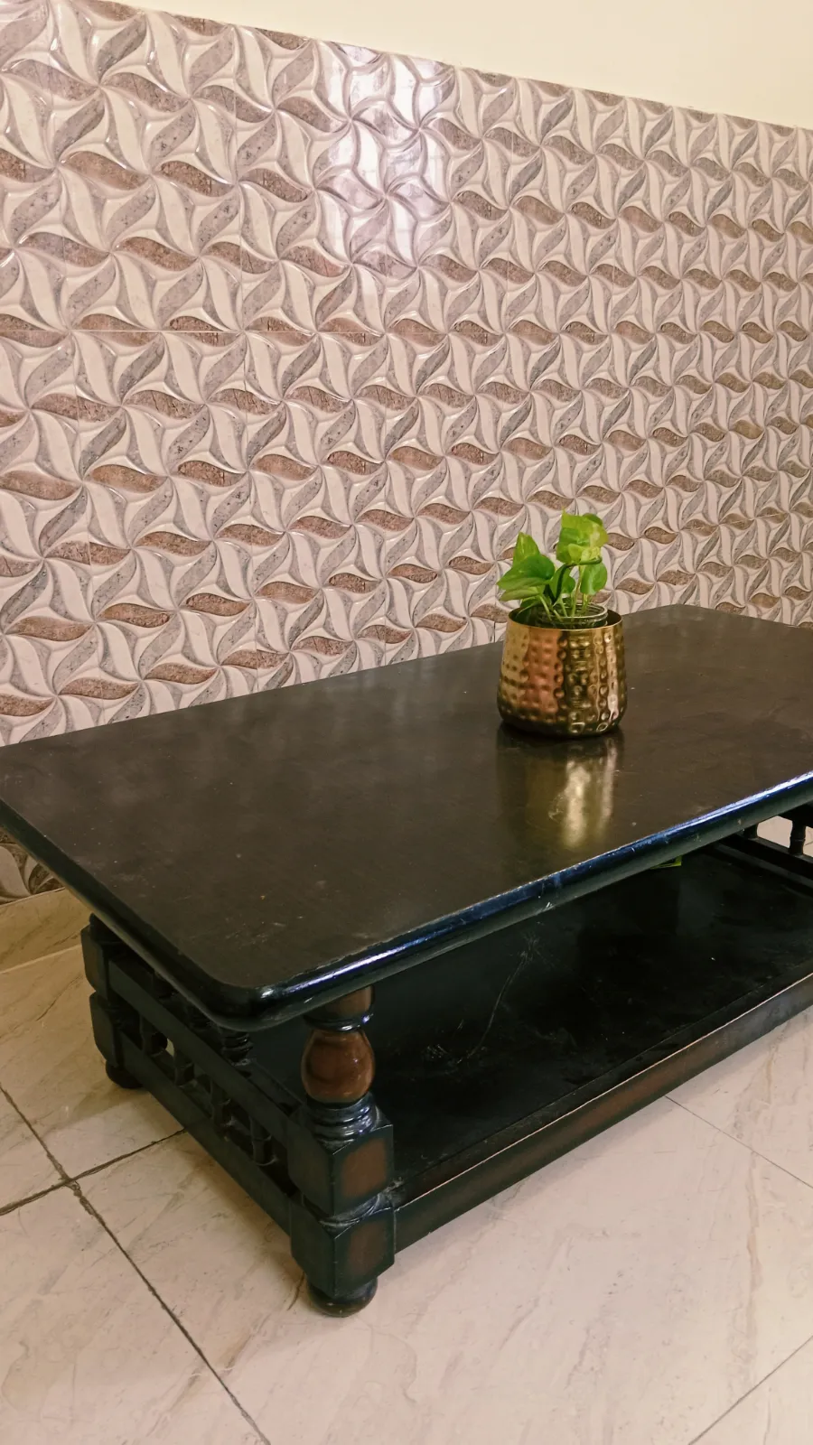 Vintage Style Wooden Coffee Table with Bottom Storage Shelf - Thumbnail 4