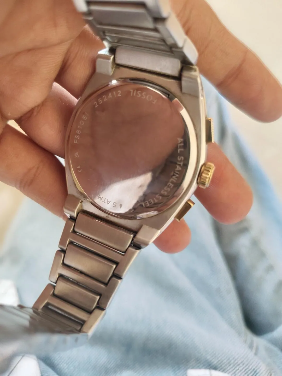 Title: Fossil Everett FS6106 Green Dial Men's Chronograph Watch  Price: ₹5,500 (Negotiable)  Description:  Selling my Fossil Everett FS6106 men's watc - Thumbnail 2
