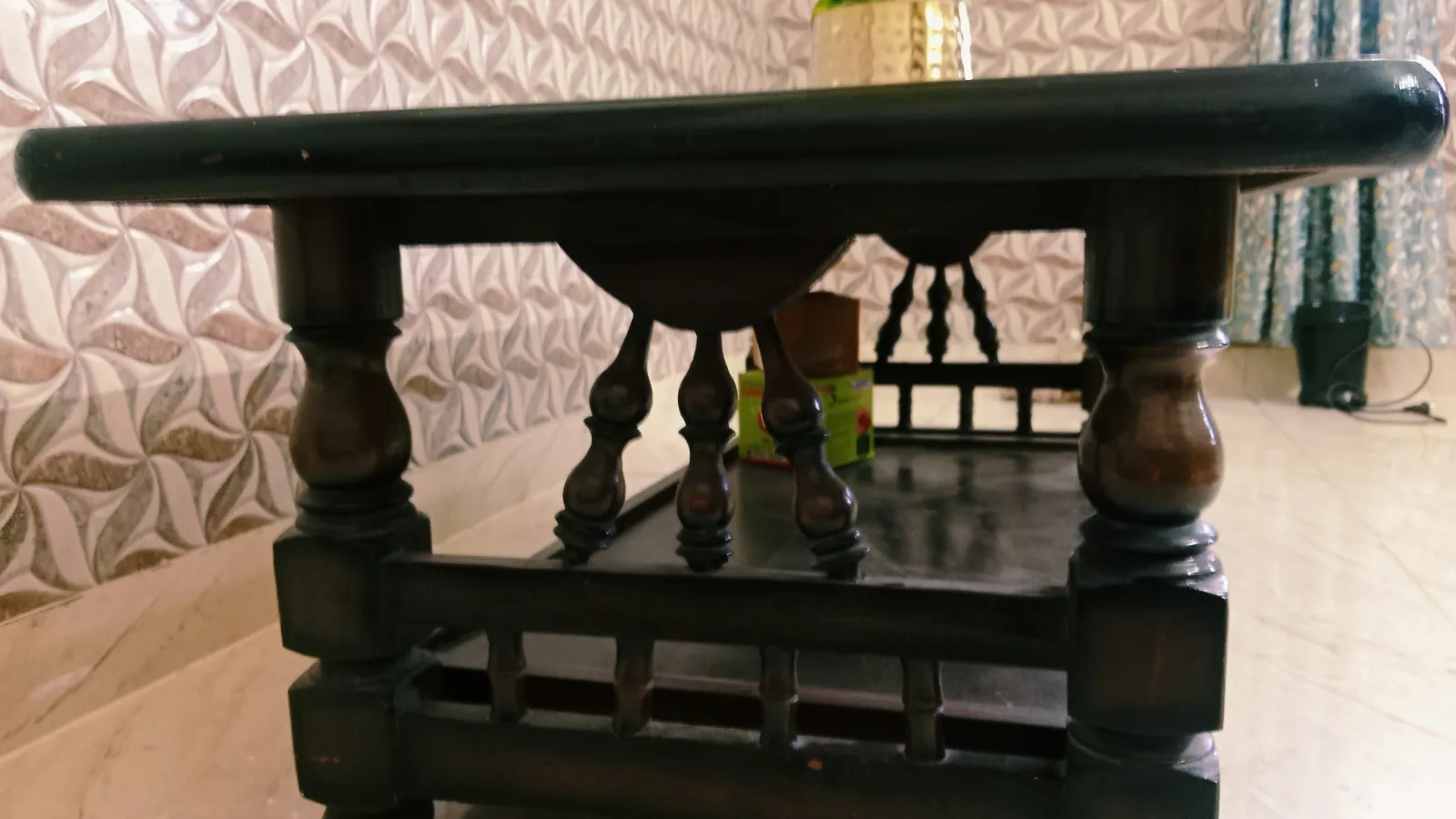 Vintage Style Wooden Coffee Table with Bottom Storage Shelf - Thumbnail 5